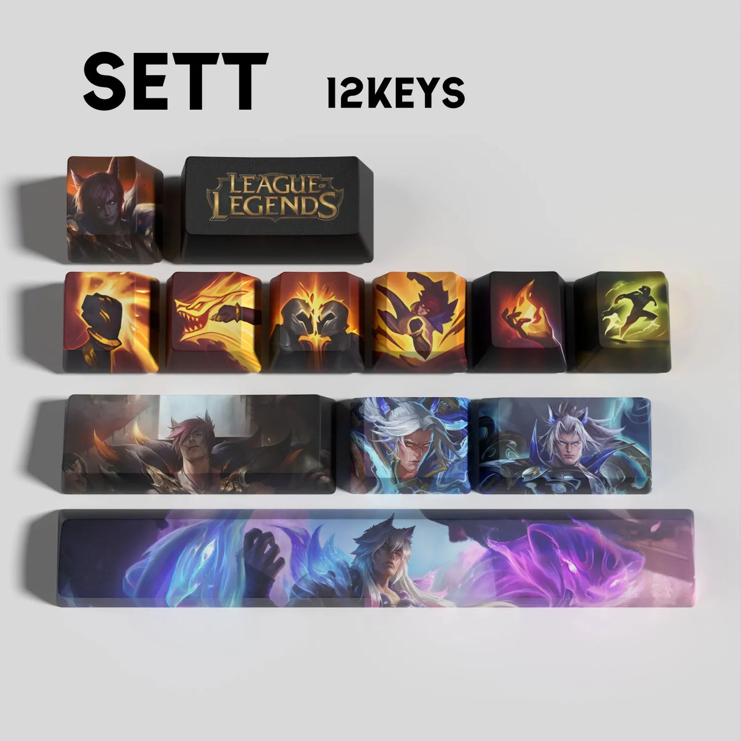League of Legends Sett Keycaps – Mechanical Keyboard Gaming Keycap Set (30 / 14 / 12 Keys) | PixelCaps