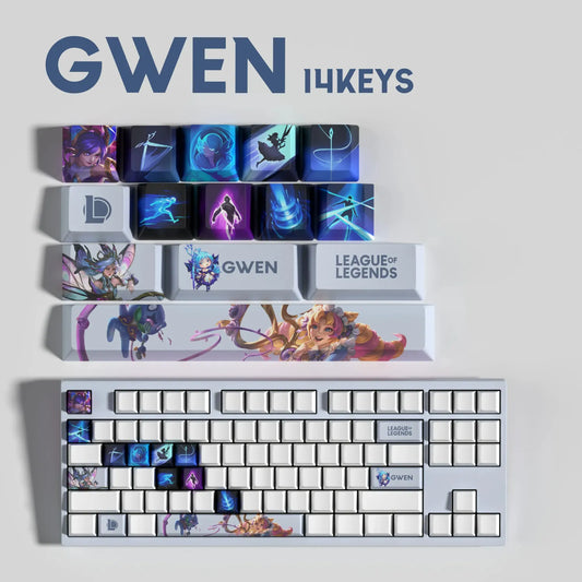 League of Legends Gwen Keycaps – Mechanical Keyboard Gaming Keycap Set (30 / 14 / 12 Keys) | PixelCaps