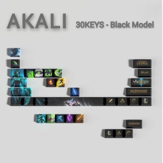 League of Legends Akali Keycaps – Mechanical Keyboard Gaming Keycap Set (30 / 14 / 12 Keys) | PixelCaps