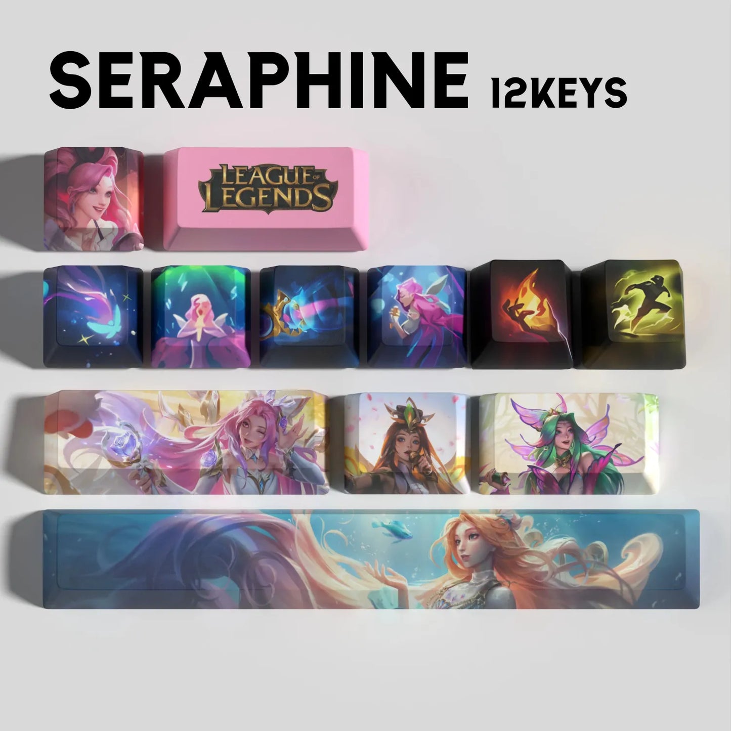 SPECIAL EDITION PixelCaps Seraphine KEYCAPS – 30,14, 12 Keys