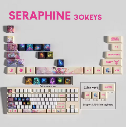 SPECIAL EDITION PixelCaps Seraphine KEYCAPS – 30,14, 12 Keys