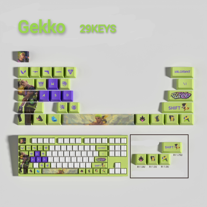 PixelCaps - Gekko Keycaps – Limited Edition (29/14 Keys)