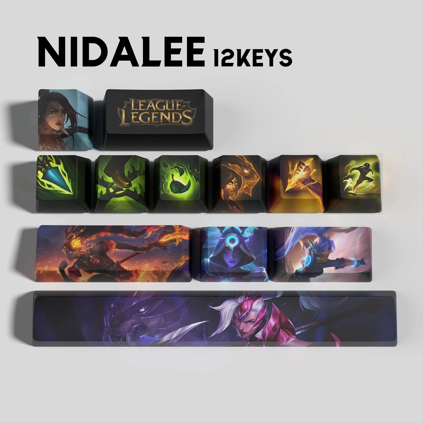 League of Legends Nidalee Keycaps – Mechanical Keyboard Gaming Keycap Set | PixelCaps
