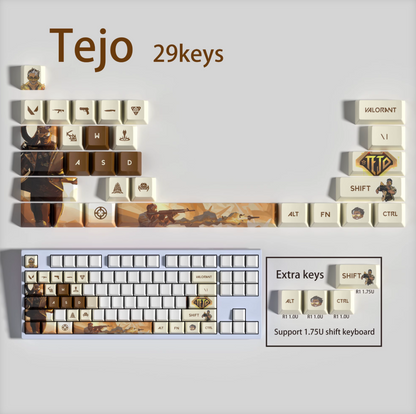 Valorant Tejo Keycaps – Mechanical Keyboard Keycap Set (29/14 Keys) | PixelCaps