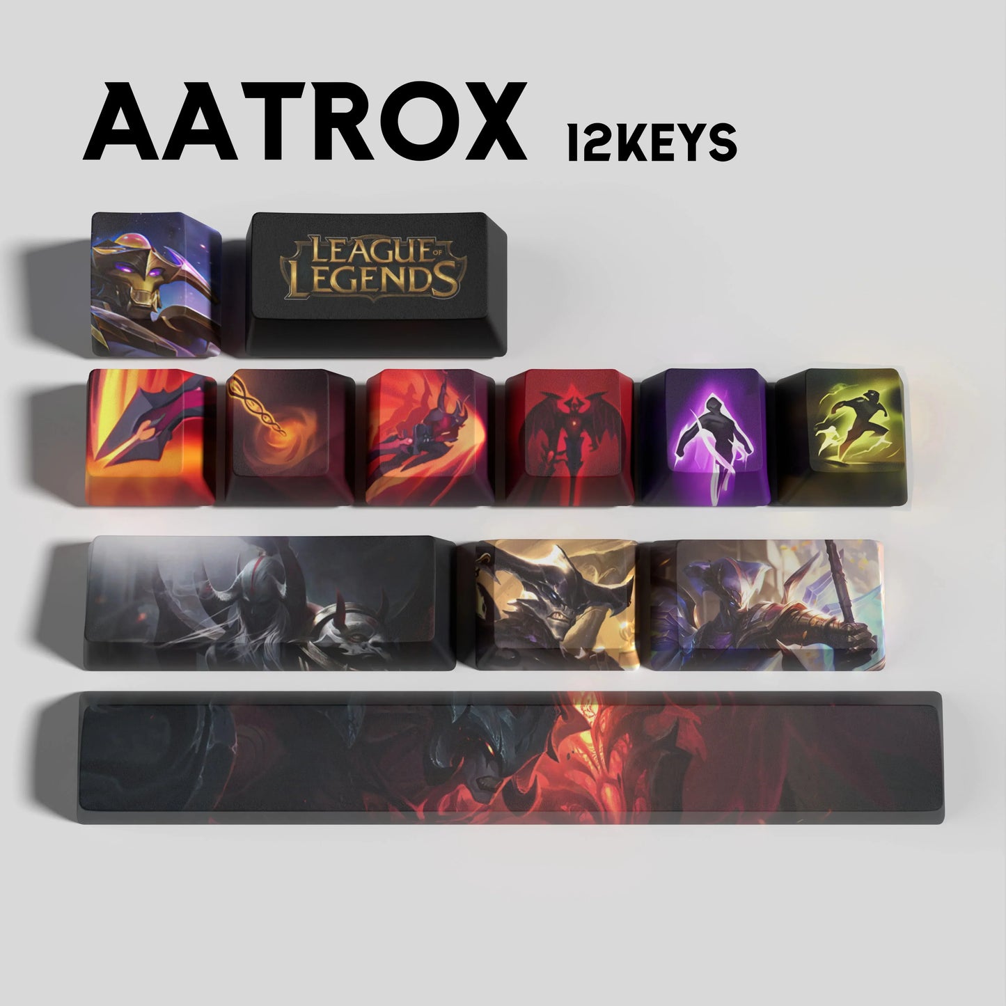 SPECIAL EDITION PixelCaps Aatrox KEYCAPS – 30, 14, 12 keys