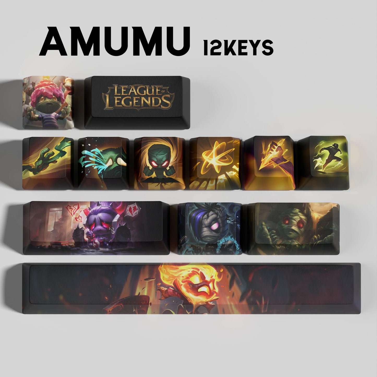 League of Legends Amumu Keycaps – Mechanical Keyboard Gaming Keycap Set | PixelCaps