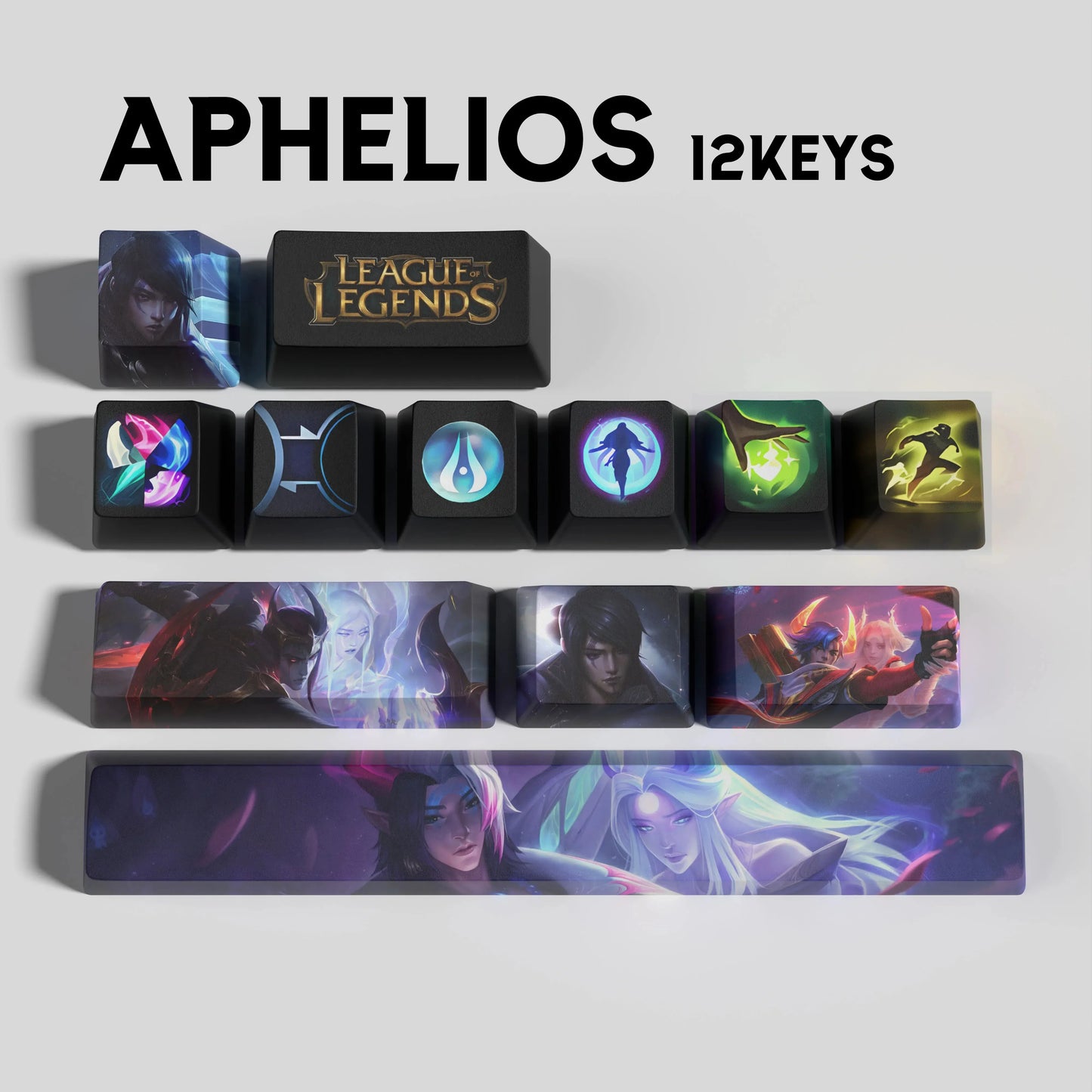 League of Legends Aphelios Keycaps – Mechanical Keyboard Gaming Keycap Set (30 / 14 / 12 Keys) | PixelCaps