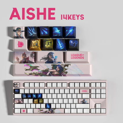 League of Legends Ashe Keycaps – Mechanical Keyboard Gaming Keycap Set (30 / 14 / 12 Keys) | PixelCaps