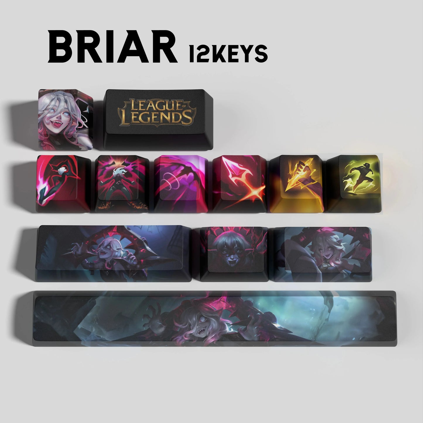 League of Legends Briar Keycaps – Mechanical Keyboard Gaming Keycap Set (30 / 14 / 12 Keys) | PixelCaps