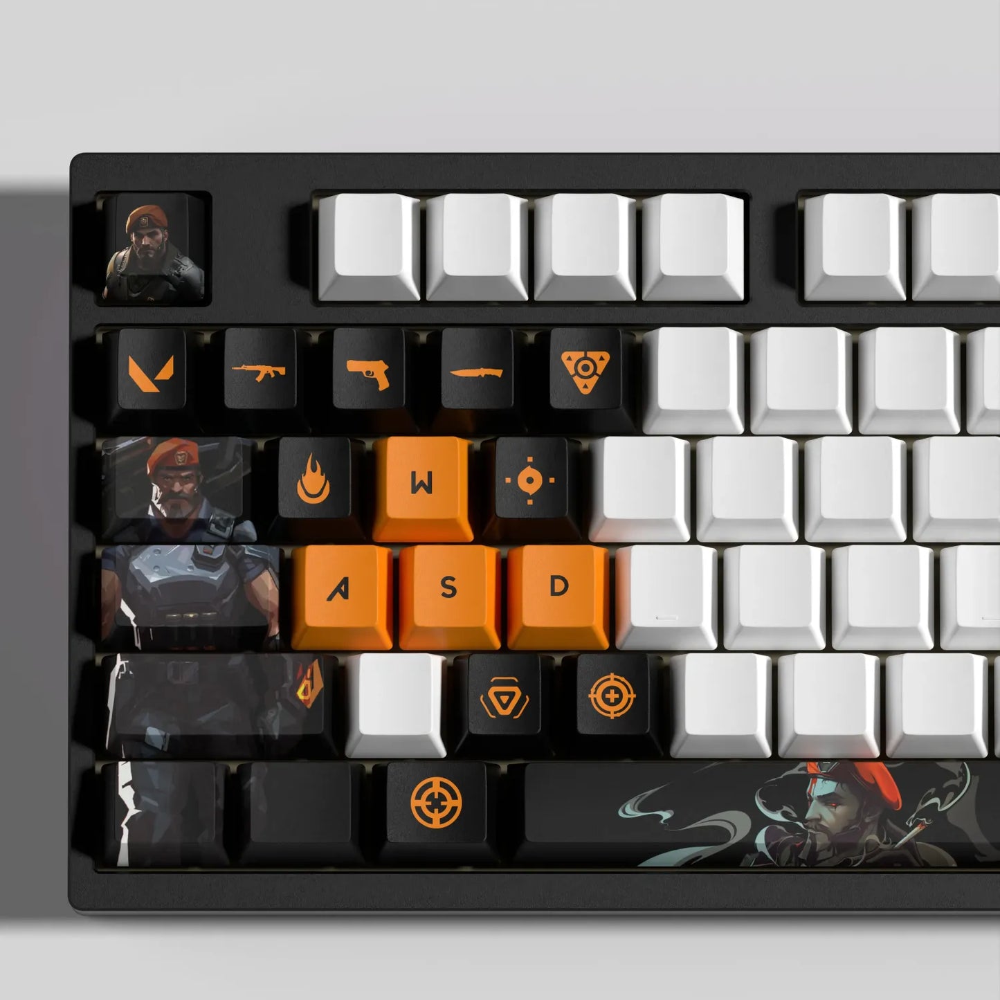 Valorant Brimstone Keycaps – Custom Mechanical Keyboard Keycap Set (29/14 Keys) | PixelCaps
