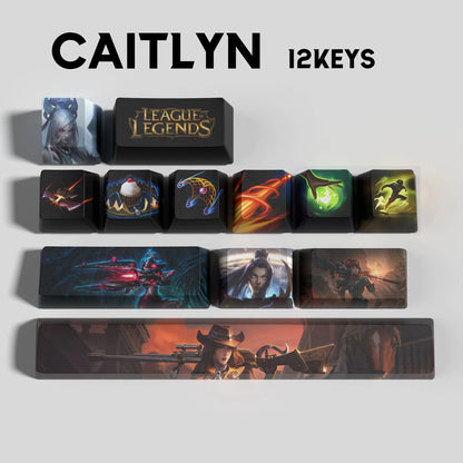 League of Legends Caitlyn Keycaps – Mechanical Keyboard Gaming Keycap Set | PixelCaps