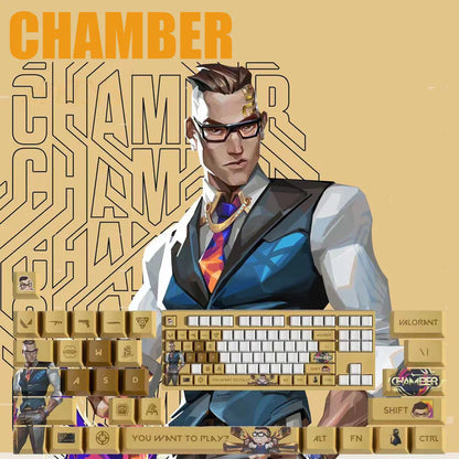 Valorant Chamber Keycaps – Mechanical Keyboard Keycap Set for Gaming (29/14 Keys) | PixelCaps