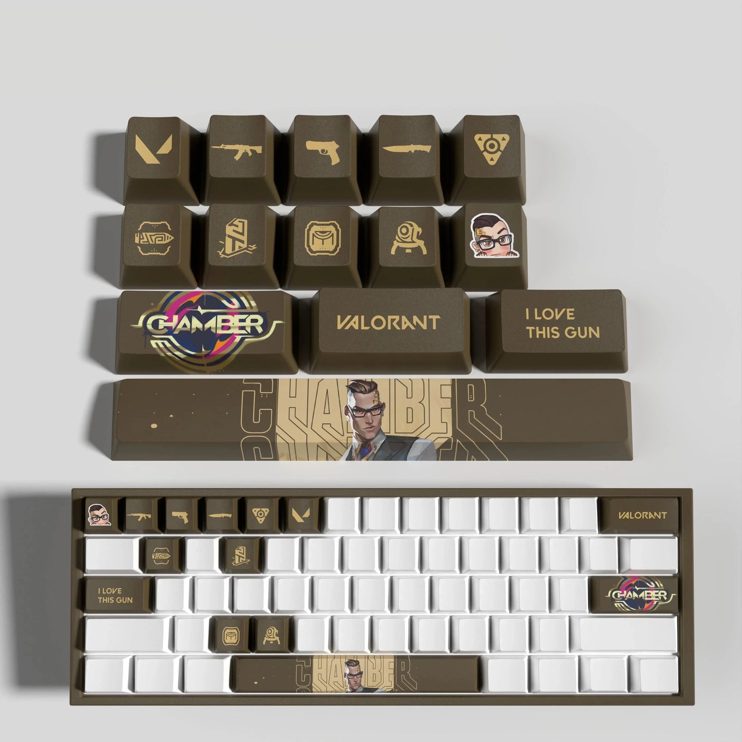 Valorant Chamber Keycaps – Mechanical Keyboard Keycap Set for Gaming (29/14 Keys) | PixelCaps