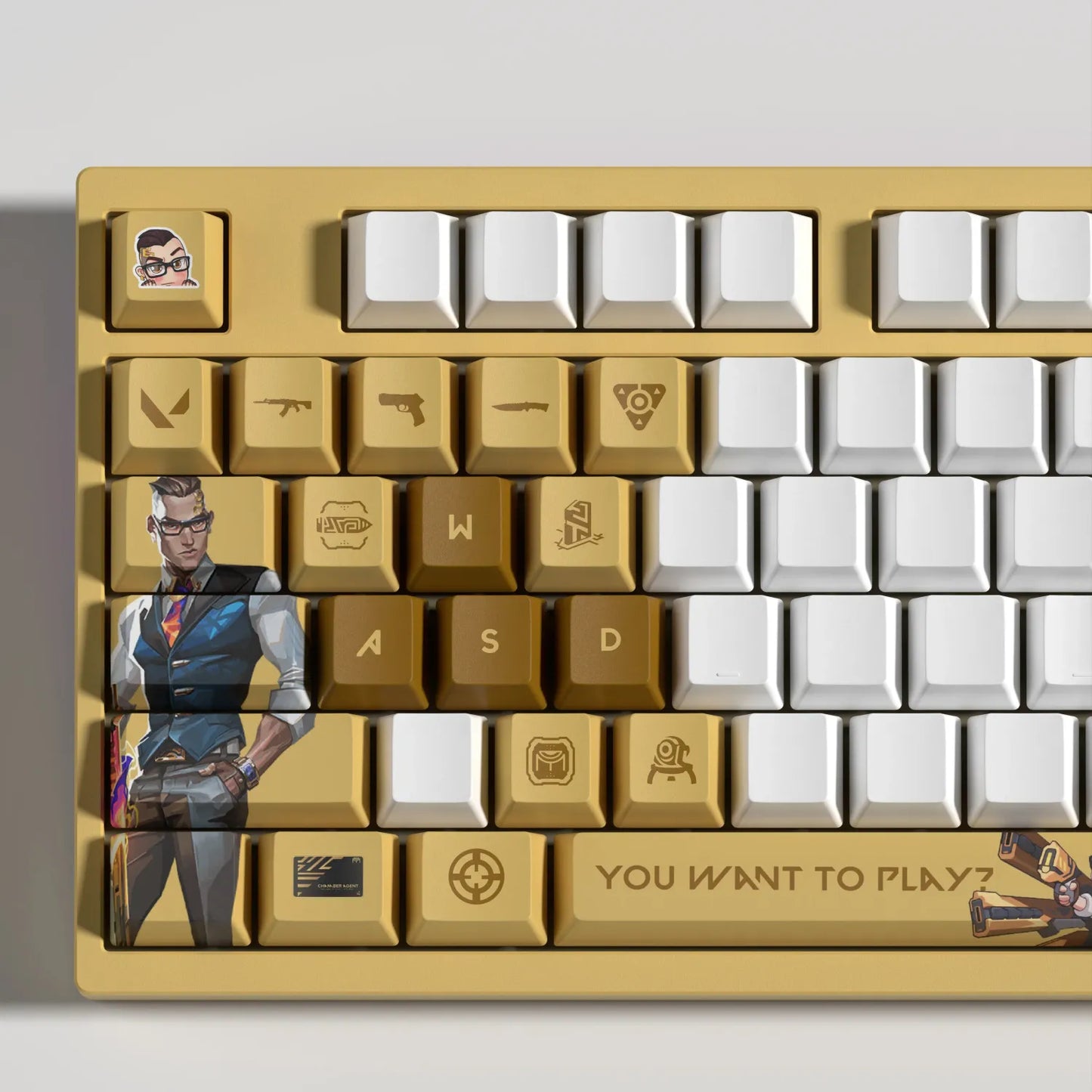 Valorant Chamber Keycaps – Mechanical Keyboard Keycap Set for Gaming (29/14 Keys) | PixelCaps