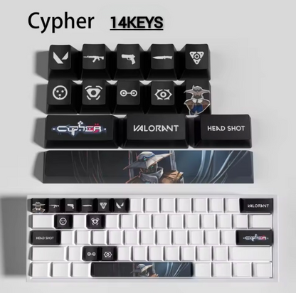 Valorant Cypher Keycaps – Gaming Mechanical Keyboard Keycap Set (29/14 Keys) | PixelCaps