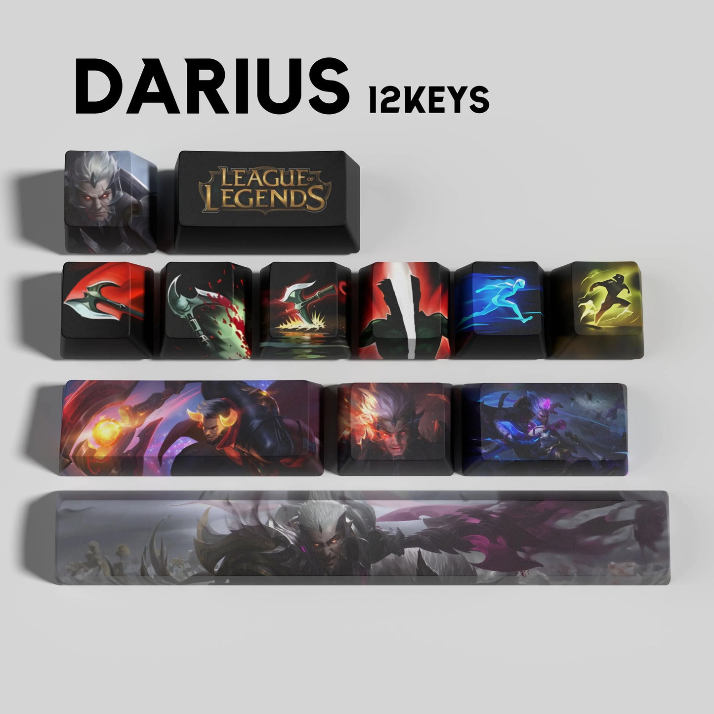 League of Legends Darius Keycaps – Mechanical Keyboard Gaming Keycap Set (30 / 14 / 12 Keys) | PixelCaps