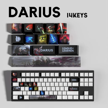 League of Legends Darius Keycaps – Mechanical Keyboard Gaming Keycap Set (30 / 14 / 12 Keys) | PixelCaps