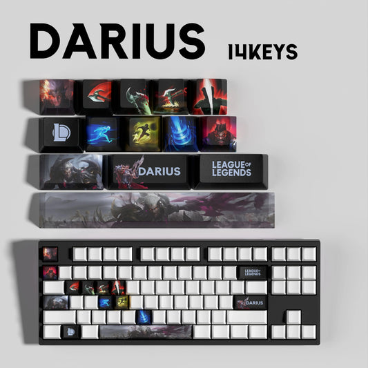 League of Legends Darius Keycaps – Mechanical Keyboard Gaming Keycap Set (30 / 14 / 12 Keys) | PixelCaps