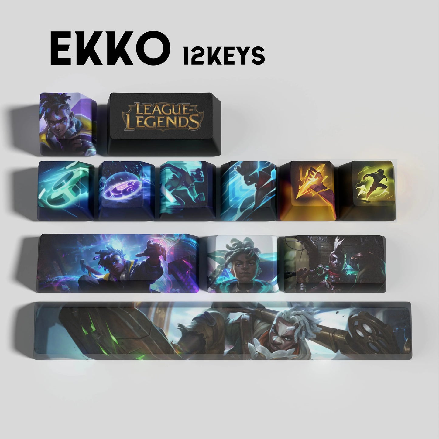 League of Legends Ekko Keycaps – Mechanical Keyboard Gaming Keycap Set | PixelCaps