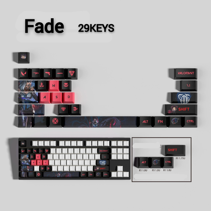 PixelCaps - Fade Keycaps – Limited Edition (29/14 Keys)