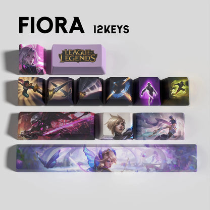 League of Legends Fiora Keycaps – Mechanical Keyboard Gaming Keycap Set | PixelCaps