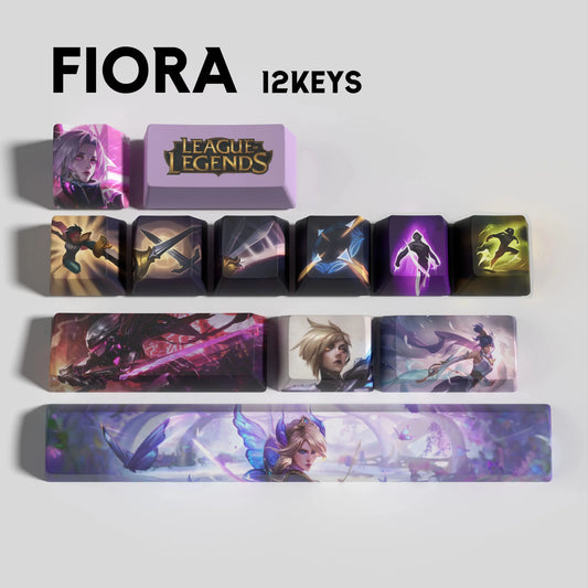 League of Legends Fiora Keycaps – Mechanical Keyboard Gaming Keycap Set | PixelCaps