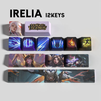 League of Legends Irelia Keycaps – Mechanical Keyboard Gaming Keycap Set (30 / 14 / 12 Keys) | PixelCaps