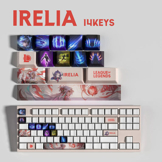 League of Legends Irelia Keycaps – Mechanical Keyboard Gaming Keycap Set (30 / 14 / 12 Keys) | PixelCaps