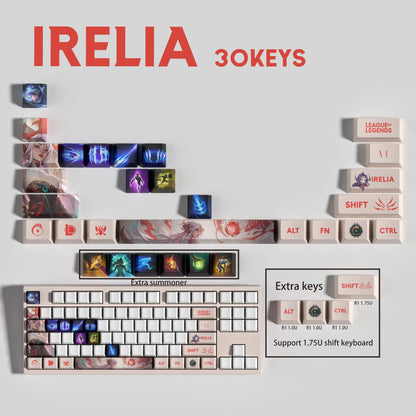 League of Legends Irelia Keycaps – Mechanical Keyboard Gaming Keycap Set (30 / 14 / 12 Keys) | PixelCaps