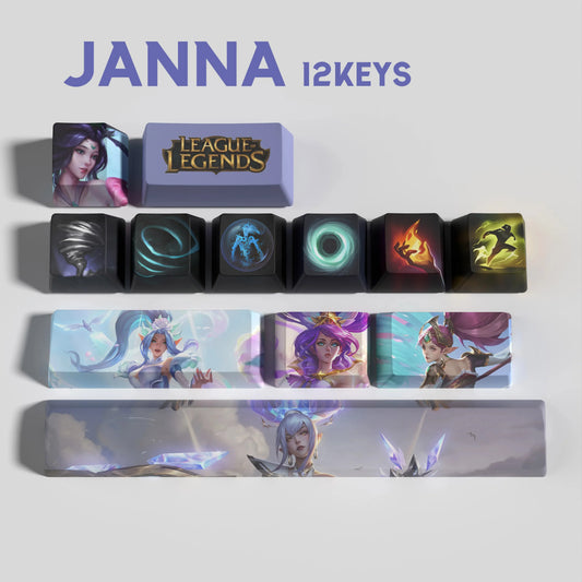 League of Legends Janna Keycaps – Mechanical Keyboard Gaming Keycap Set | PixelCaps
