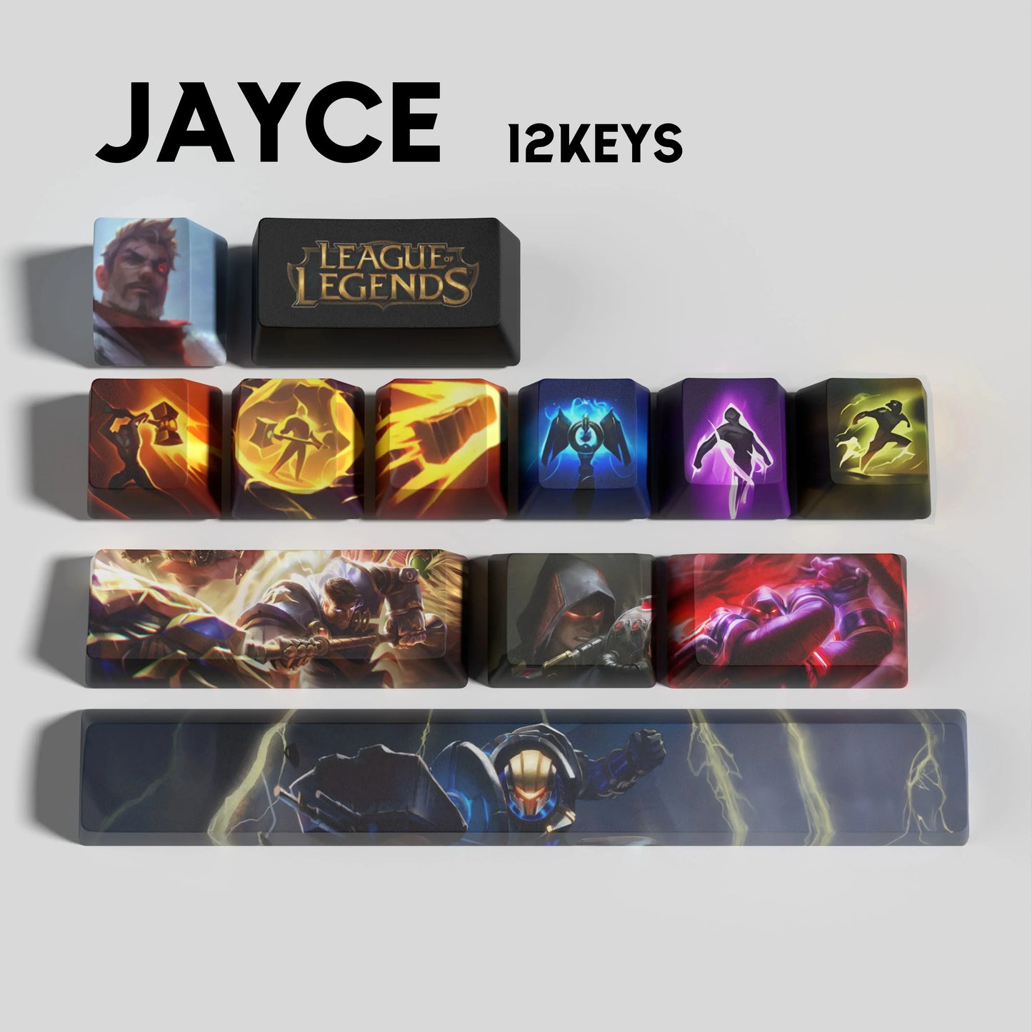 League of Legends Jayce Keycaps – Mechanical Keyboard Gaming Keycap Set | PixelCaps
