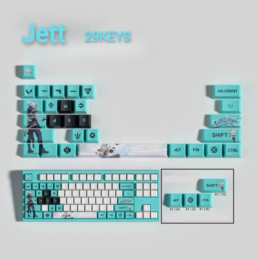 PixelCaps - Jett Keycaps – Limited Edition (29/14 Keys)