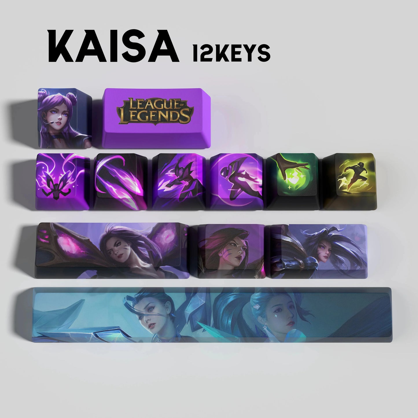 League of Legends Kai'Sa Keycaps – Mechanical Keyboard Gaming Keycap Set (30 / 14 / 12 Keys) | PixelCaps