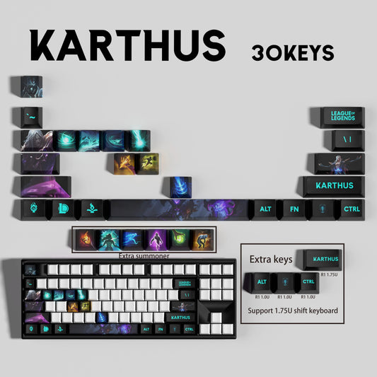 League of Legends Karthus Keycaps – Mechanical Keyboard Gaming Keycap Set (30 / 14 Keys) | PixelCaps
