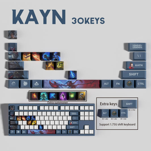 SPECIAL EDITION PixelCaps Kayn KEYCAPS – 30, 14, 12 keys