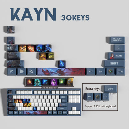 League of Legends Kayn Keycaps – Mechanical Keyboard Gaming Keycap Set (30 / 14 / 12 Keys) | PixelCaps