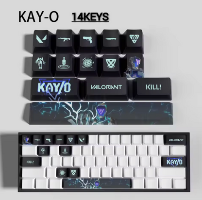 Valorant KAY/O Keycaps – Mechanical Keyboard Gaming Keycap Set (29/14 Keys) | PixelCaps
