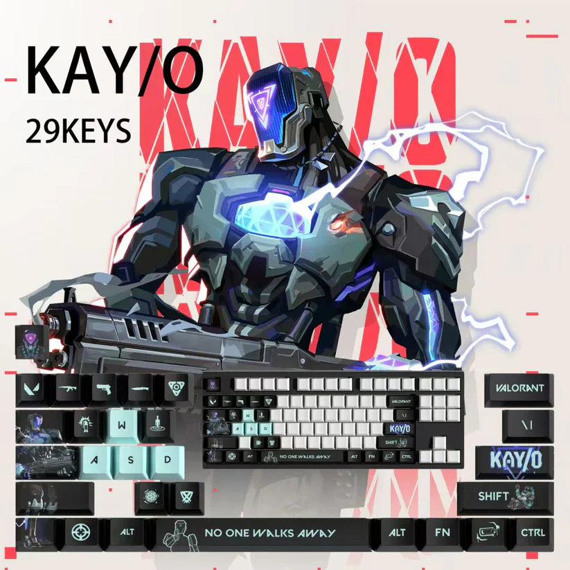 Valorant KAY/O Keycaps – Mechanical Keyboard Gaming Keycap Set (29/14 Keys) | PixelCaps