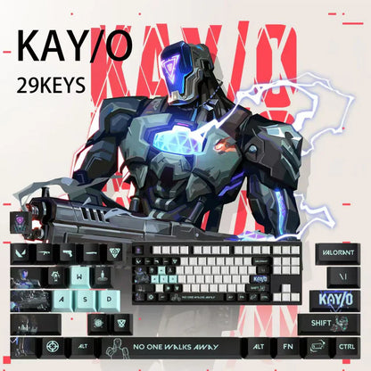 Valorant KAY/O Keycaps – Mechanical Keyboard Gaming Keycap Set (29/14 Keys) | PixelCaps