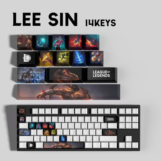 League of Legends Lee Sin Keycaps – Mechanical Keyboard Gaming Keycap Set (30 / 14 / 12 Keys) | PixelCaps