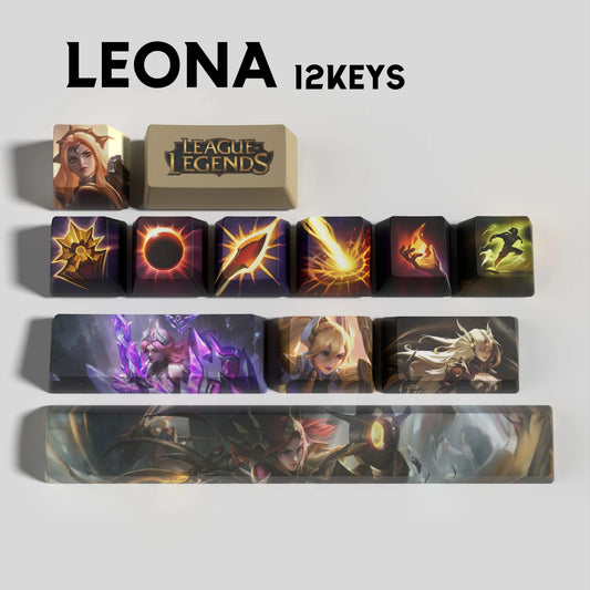 League of Legends Leona Keycaps – Mechanical Keyboard Gaming Keycap Set | PixelCaps