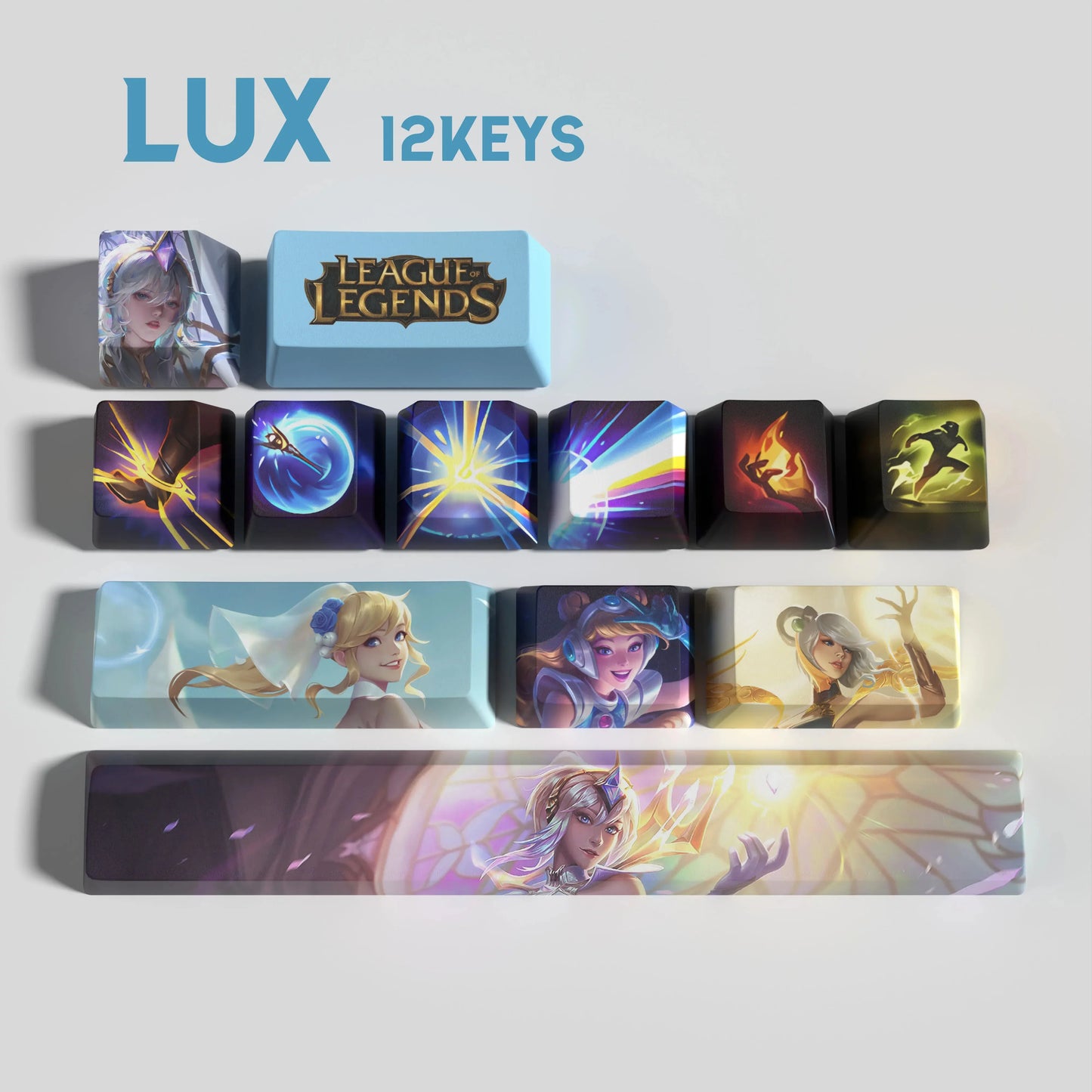 League of Legends Lux Keycaps – Mechanical Keyboard Gaming Keycap Set (30 / 14 / 12 Keys) | PixelCaps