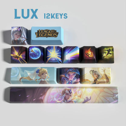 League of Legends Lux Keycaps – Mechanical Keyboard Gaming Keycap Set (30 / 14 / 12 Keys) | PixelCaps