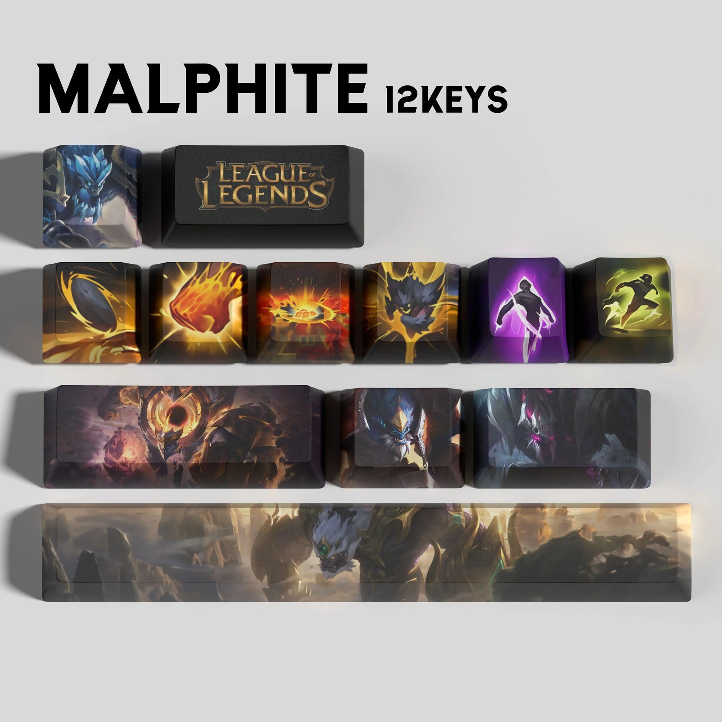 League of Legends Malphite Keycaps – Mechanical Keyboard Gaming Keycap Set | PixelCaps