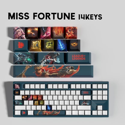 League of Legends Miss Fortune Keycaps – Mechanical Keyboard Gaming Keycap Set (30 / 14 Keys) | PixelCaps
