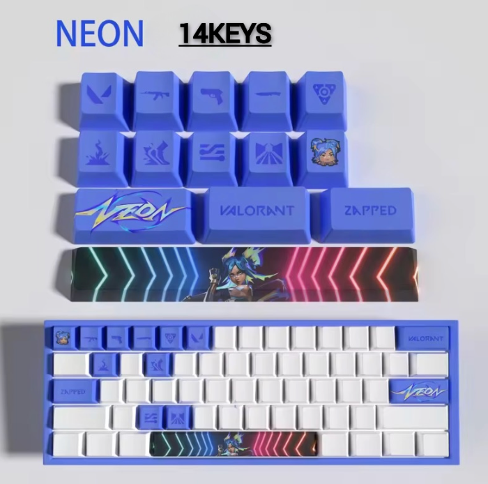 PixelCaps - Neon Keycaps – Limited Edition (29/14 Keys)