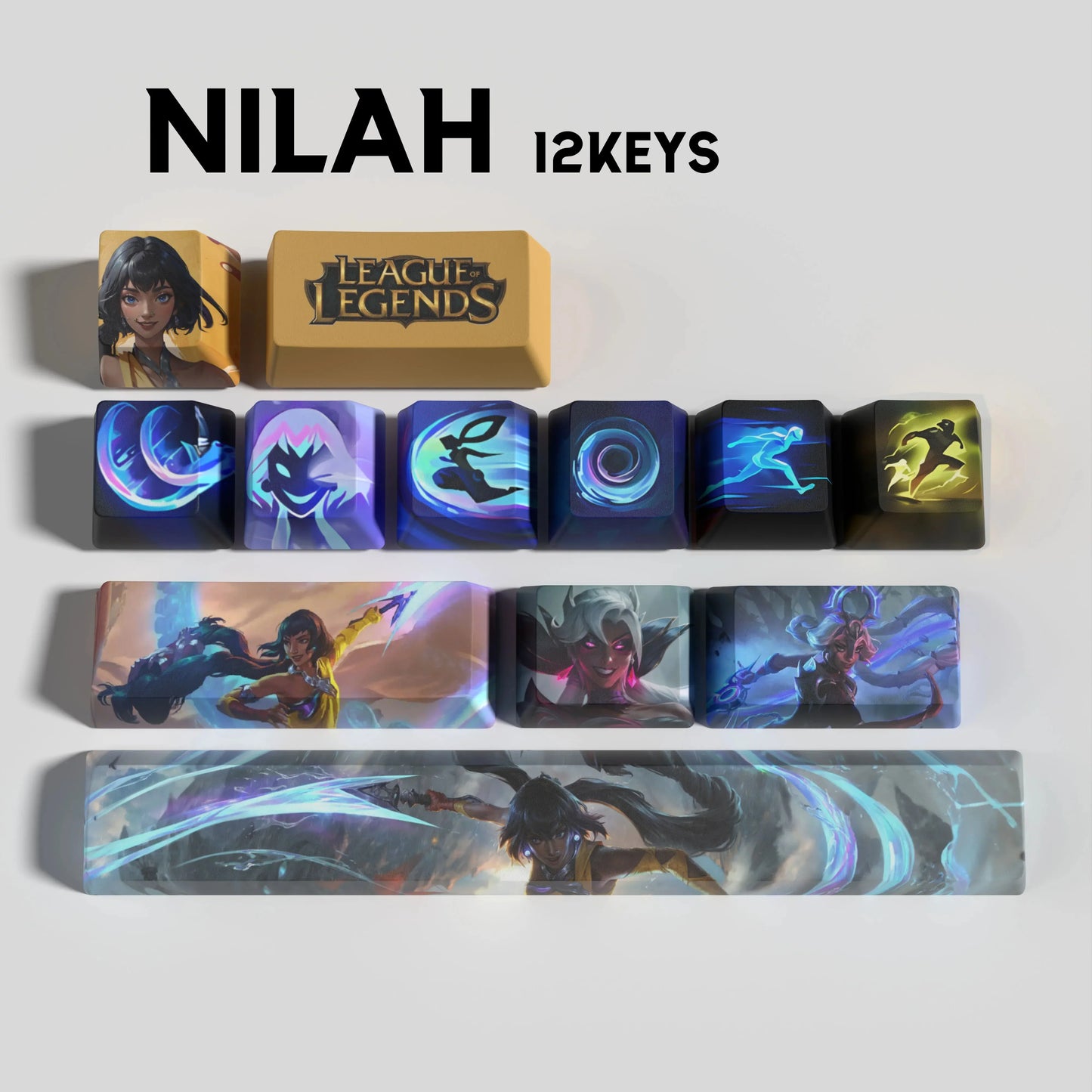 League of Legends Nilah Keycaps – Mechanical Keyboard Gaming Keycap Set | PixelCaps