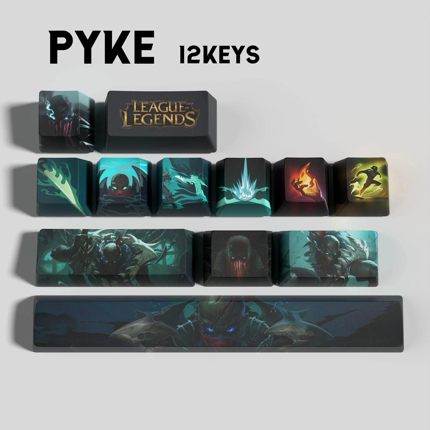 League of Legends Pyke Keycaps – Mechanical Keyboard Gaming Keycap Set (30 / 14 / 12 Keys) | PixelCaps