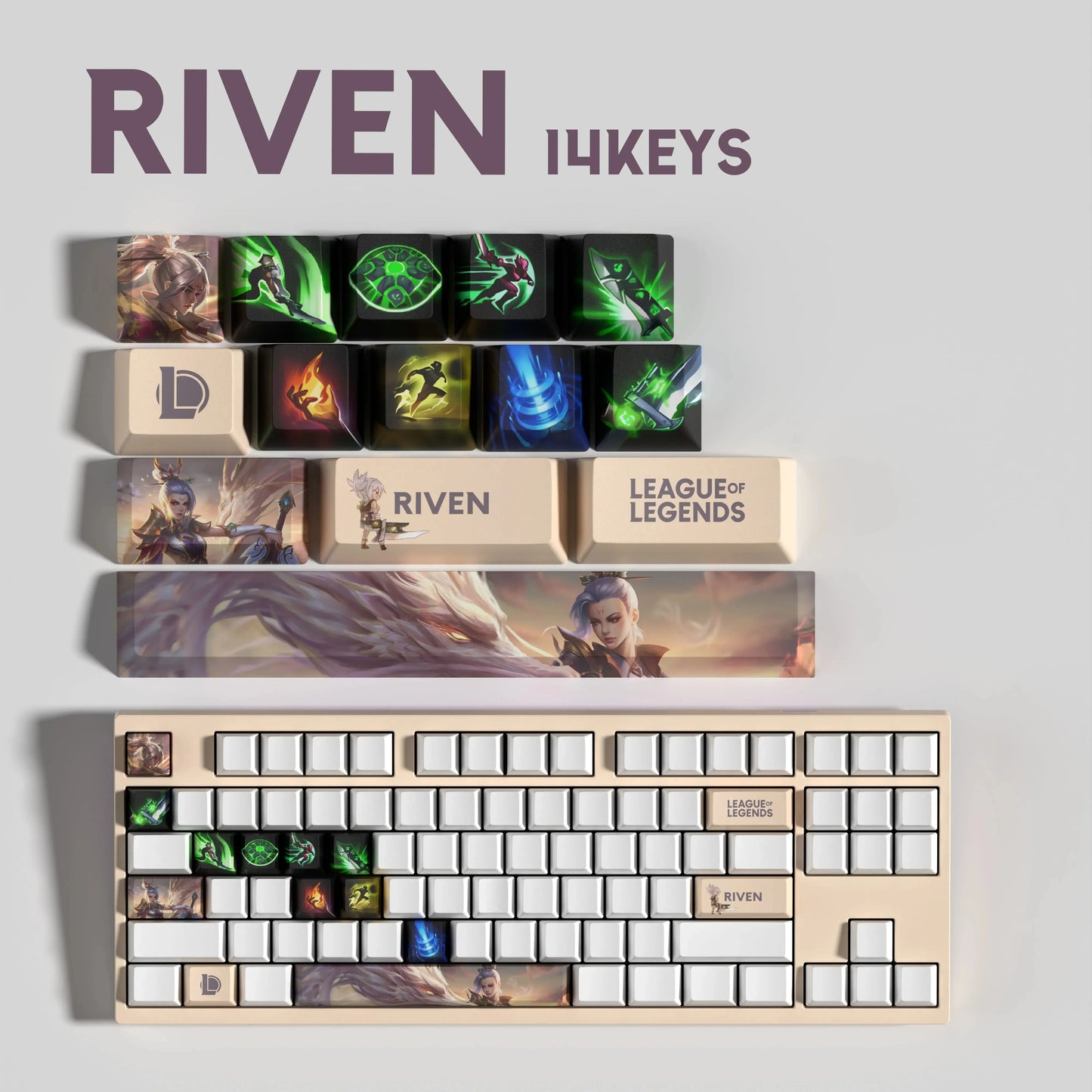 SPECIAL EDITION PixelCaps RIVEN KEYCAPS – 30, 14, 12 keys
