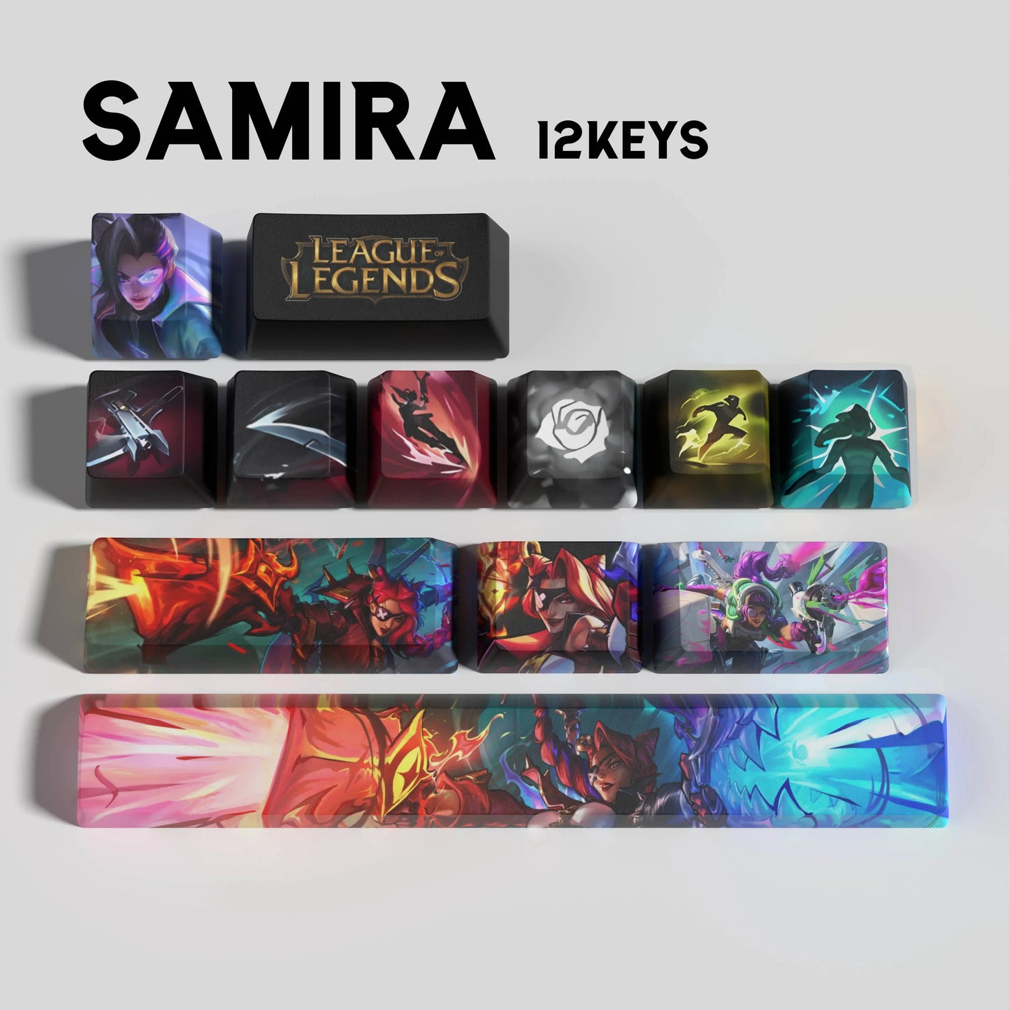 League of Legends Samira Keycaps – Mechanical Keyboard Gaming Keycap Set | PixelCaps